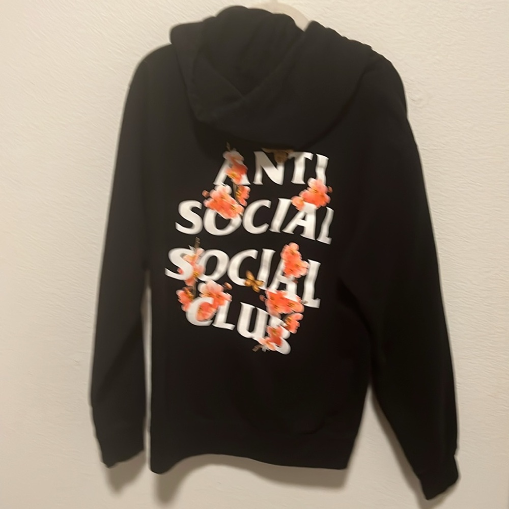 Anti Social Social Club Black floral  Hoodie size small - Picture 2 of 2